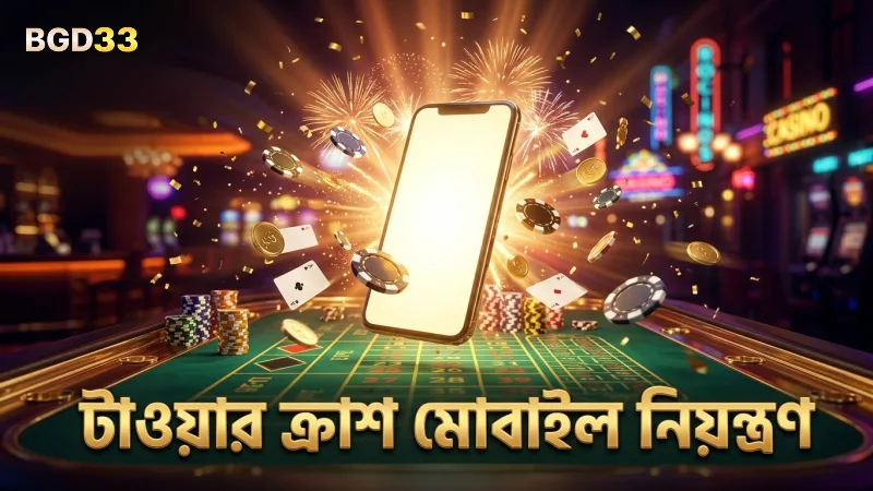 টাওয়ার ক্র্যাশ গেমের মোবাইল নিয়ন্ত্রণ সহজ ও স্পষ্ট।
